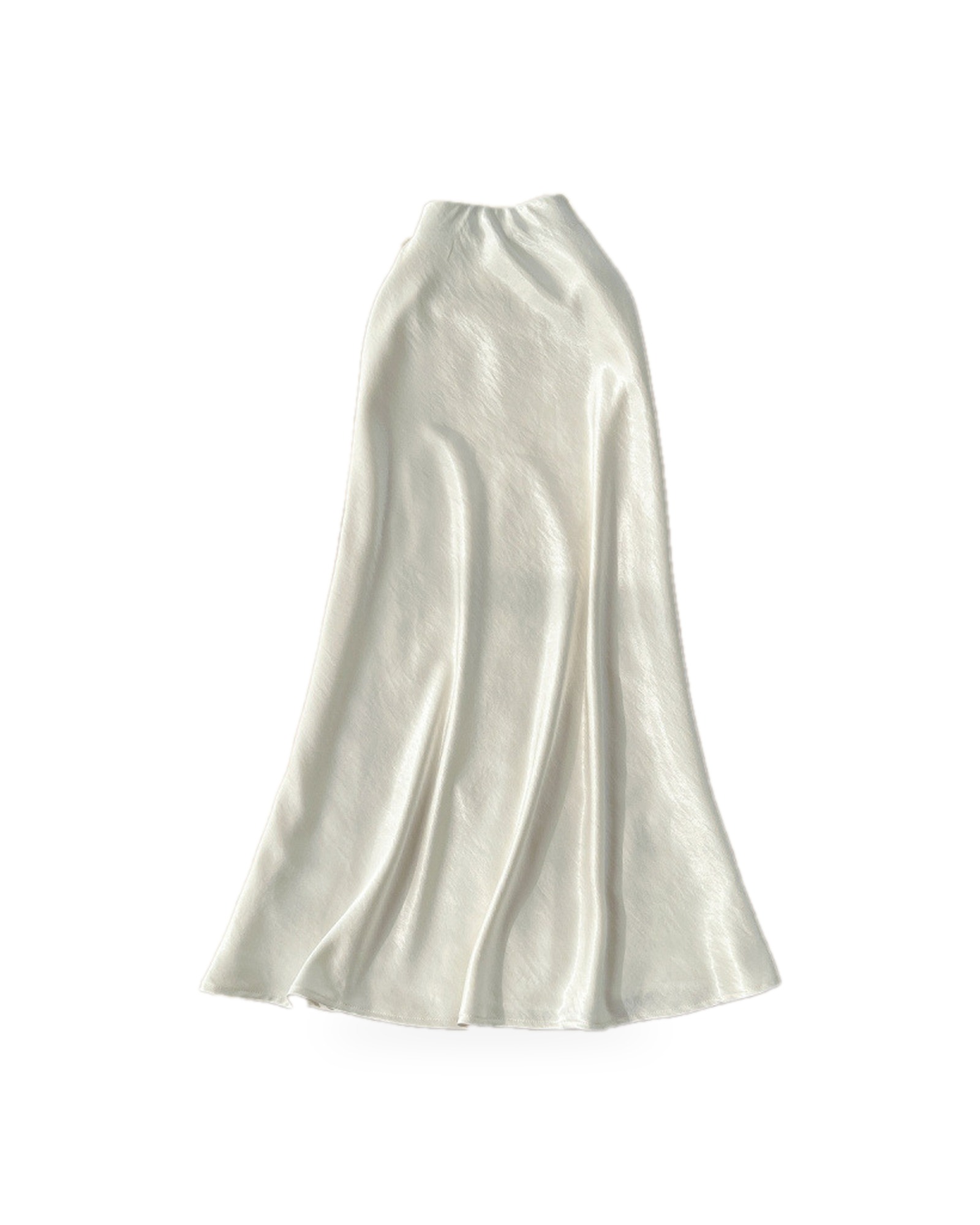 Puck — Satin midi skirt — cream