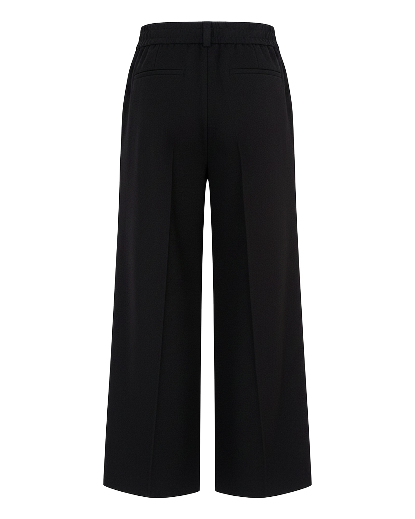 Renske black tailored wide-leg trousers, back view (AI visualisation)