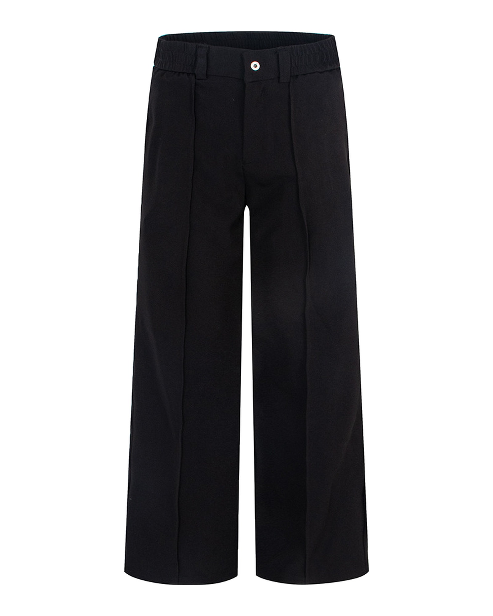 Renske black tailored wide-leg trousers, front view — product photo