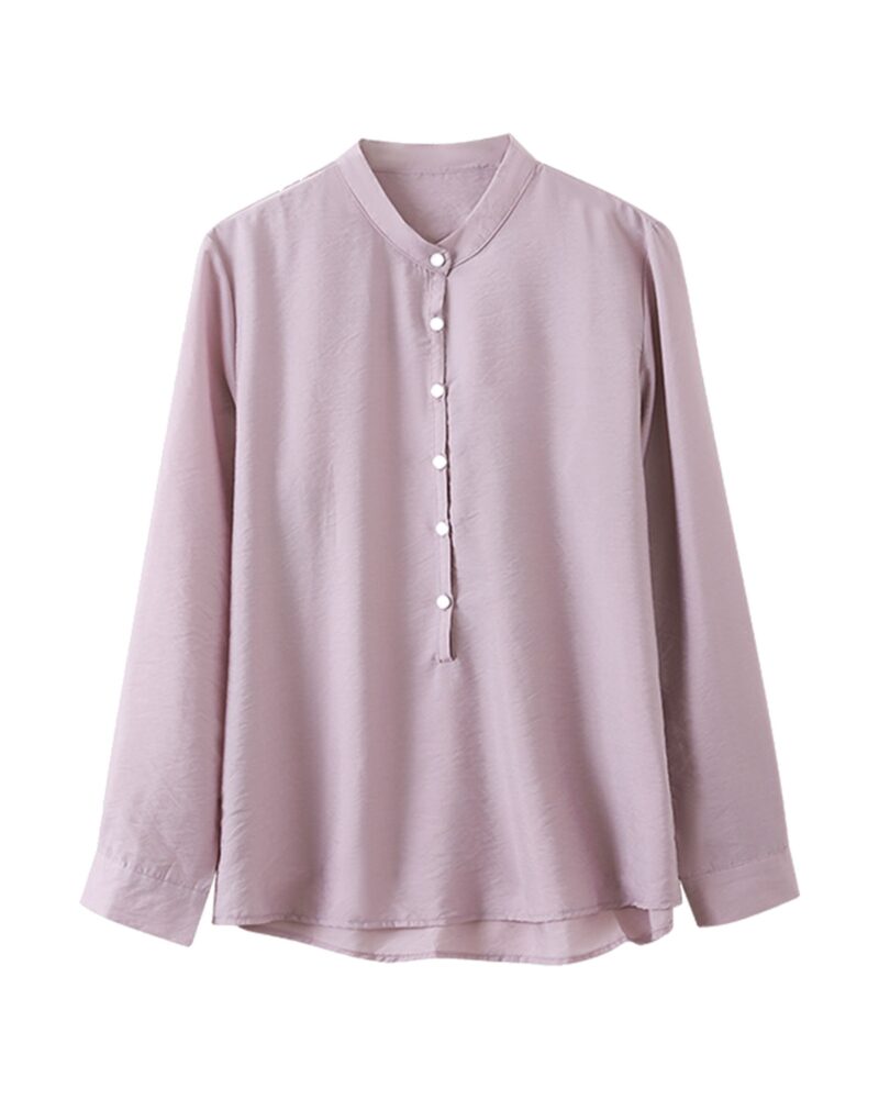 Rianne · Stand-collar office blouse — product front