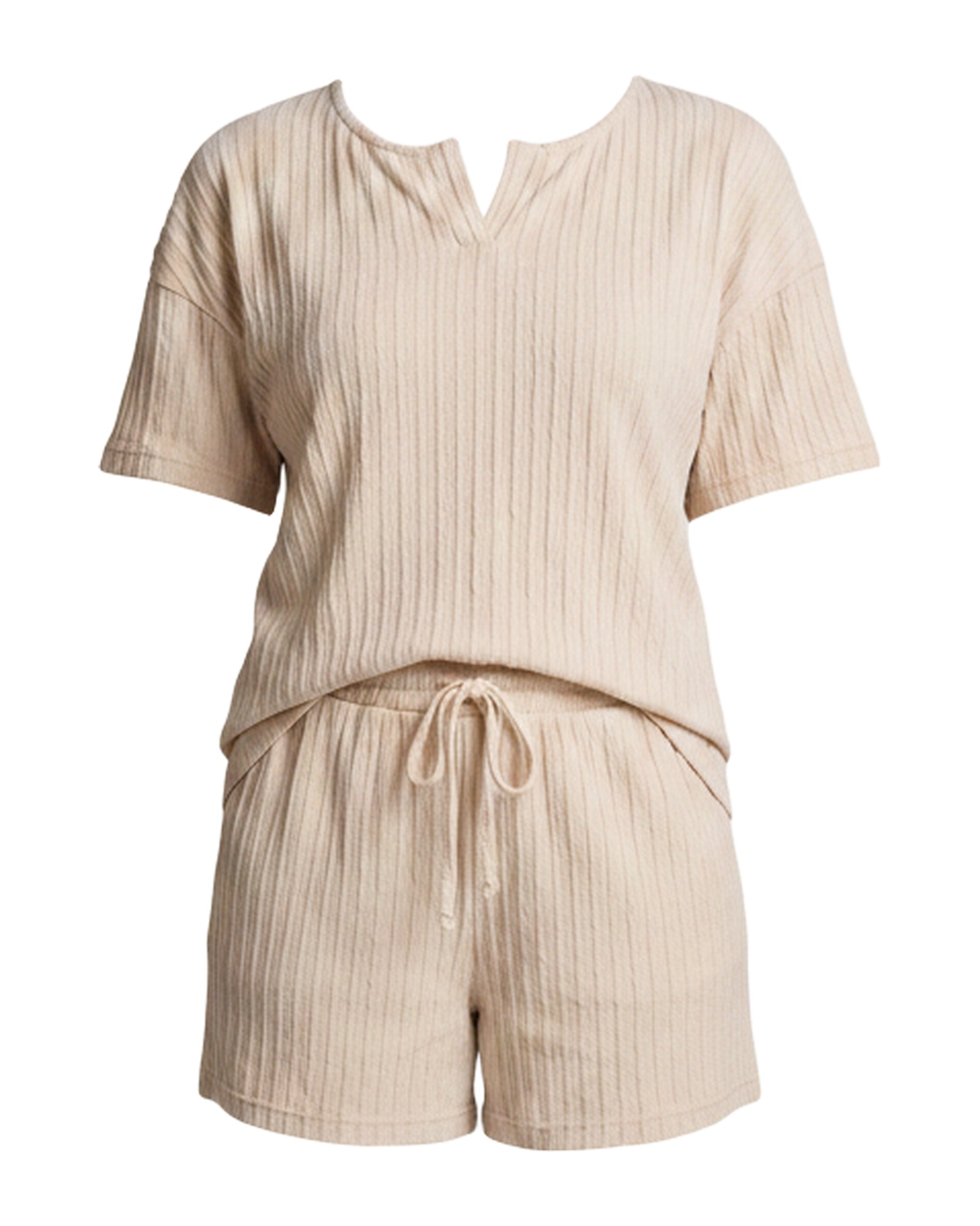 Roosje Notched Short Sleeve Short Set — Produkt Vorderansicht (KI-Visualisierung)