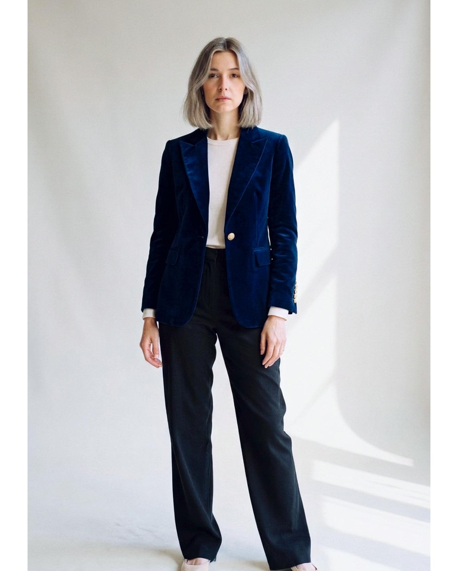 Roosmarijn · Velvet one-button blazer