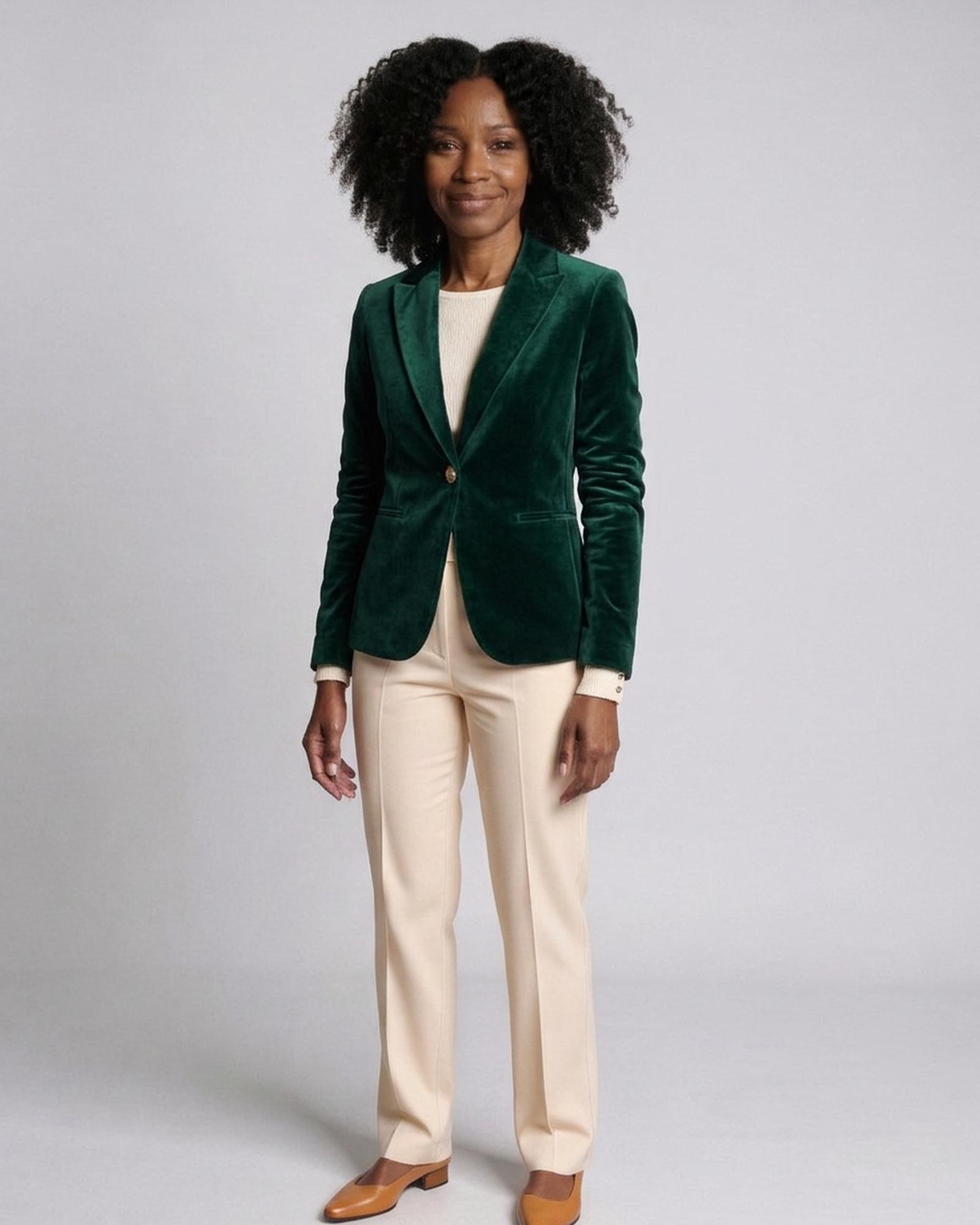 Rozalie green blazer, Farbvariante (KI-Visualisierung)