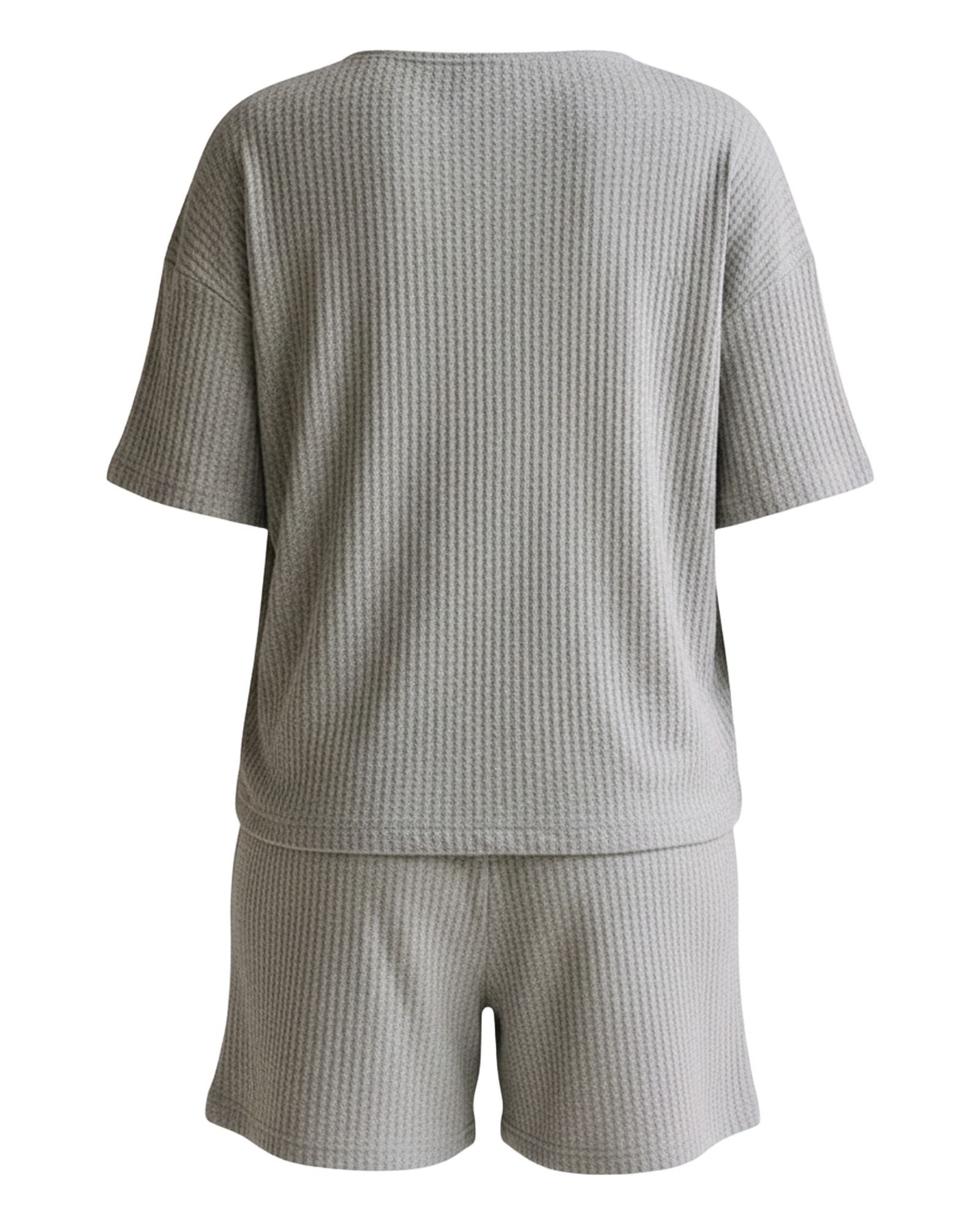 Sabine Waffle Knit Top And Shorts Set — Produkt Rückansicht (KI-Visualisierung)