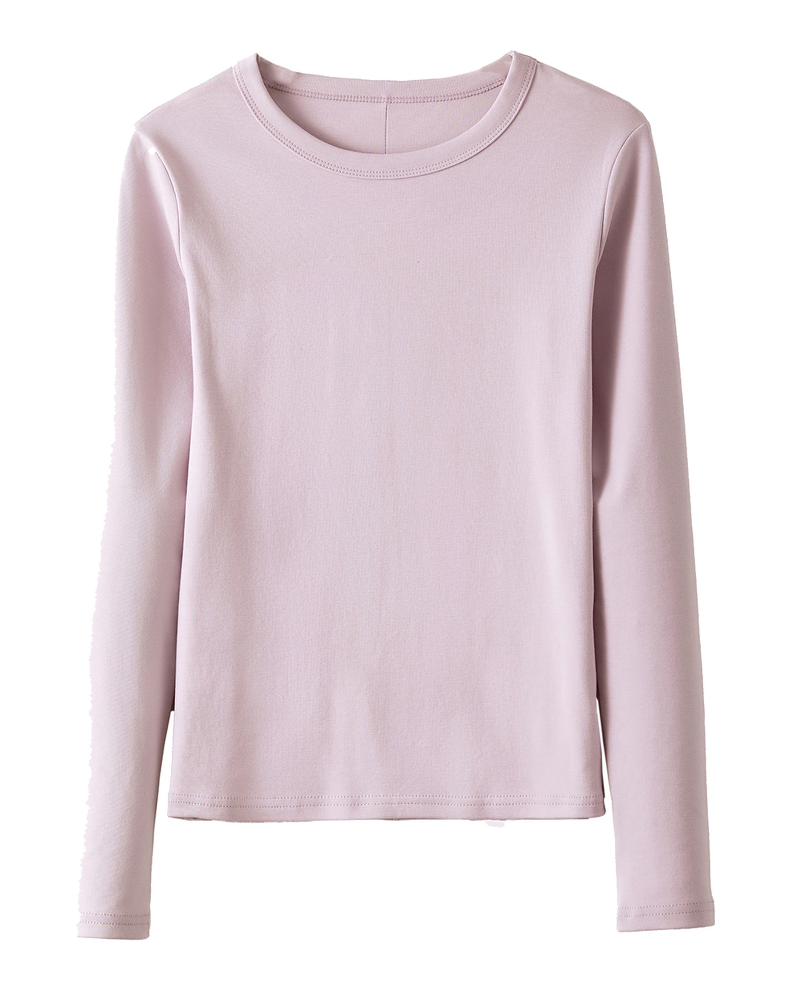 Saskia · Combed-cotton round-neck long-sleeve — product front