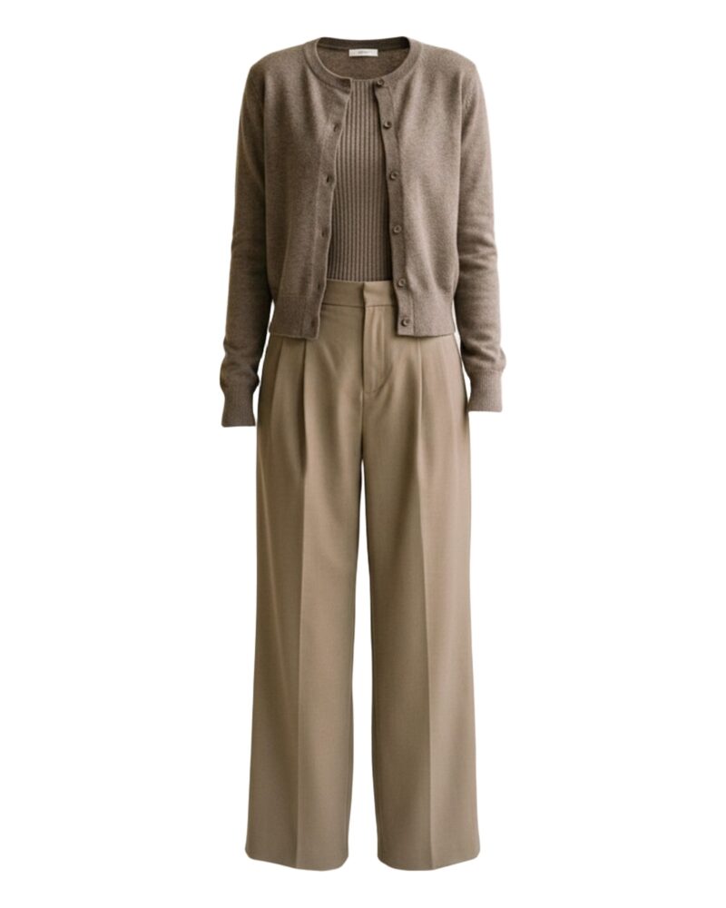 Sjoukje knit cardigan and trouser set — productvooraanzicht (AI-visualisatie)