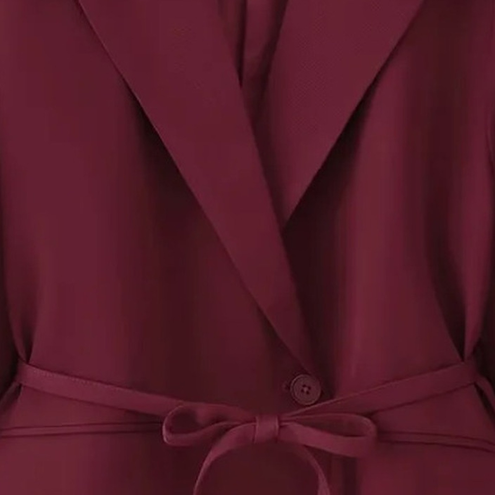 Sonja wine-red blazer — tie belt, covered buttons and fabric detail, product photo