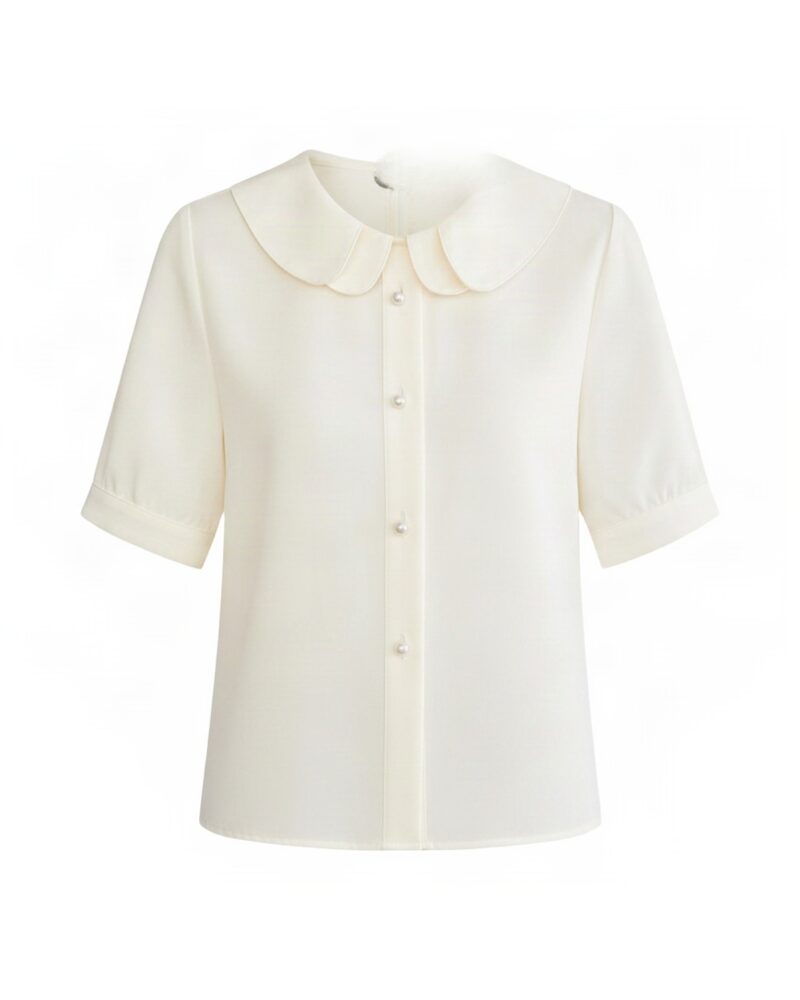 Tineke · Peter Pan collar chiffon blouse — product front (AI visualisation)