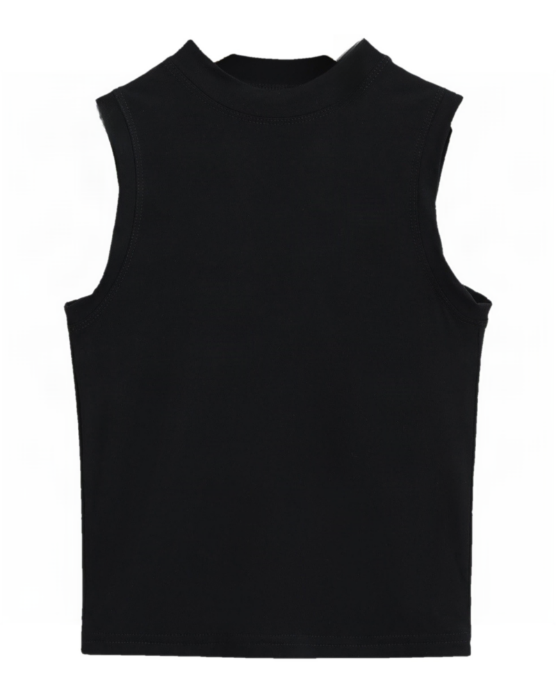 Trijntje mock-neck shaping camisole — product front, black