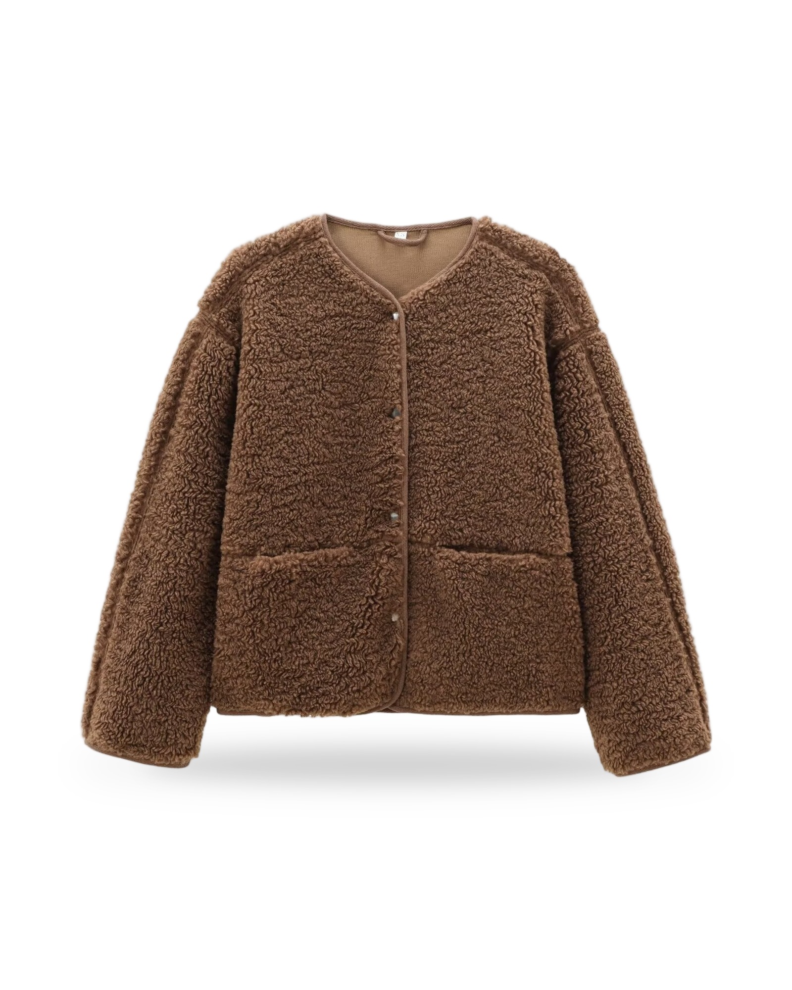 Wende — Teddy fleece jacket — dark brown
