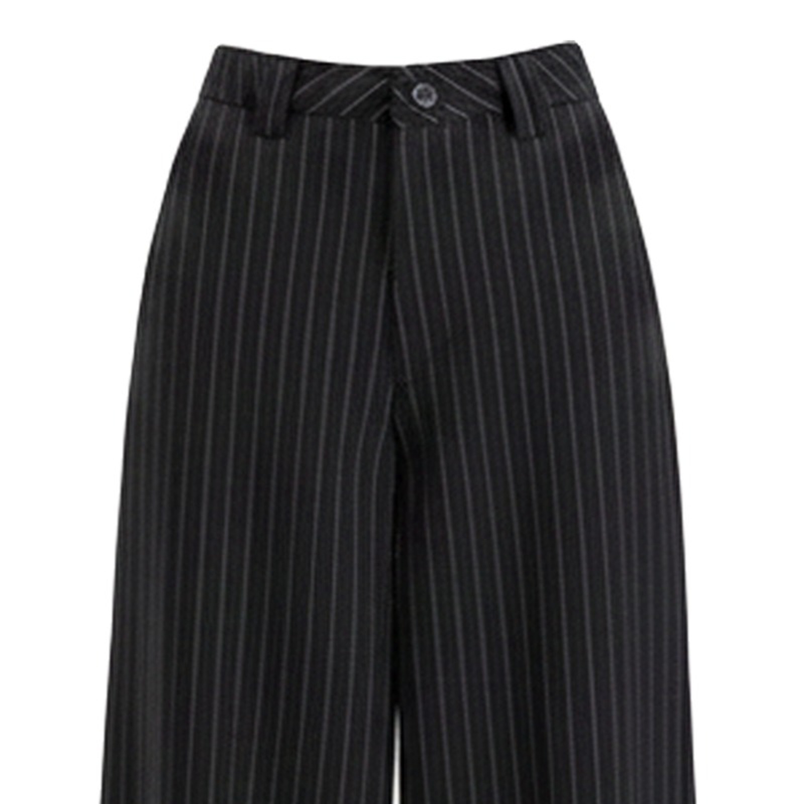 Wilma dark grey pinstripe wide-leg suit trousers — fabric and texture detail (AI visualisation)