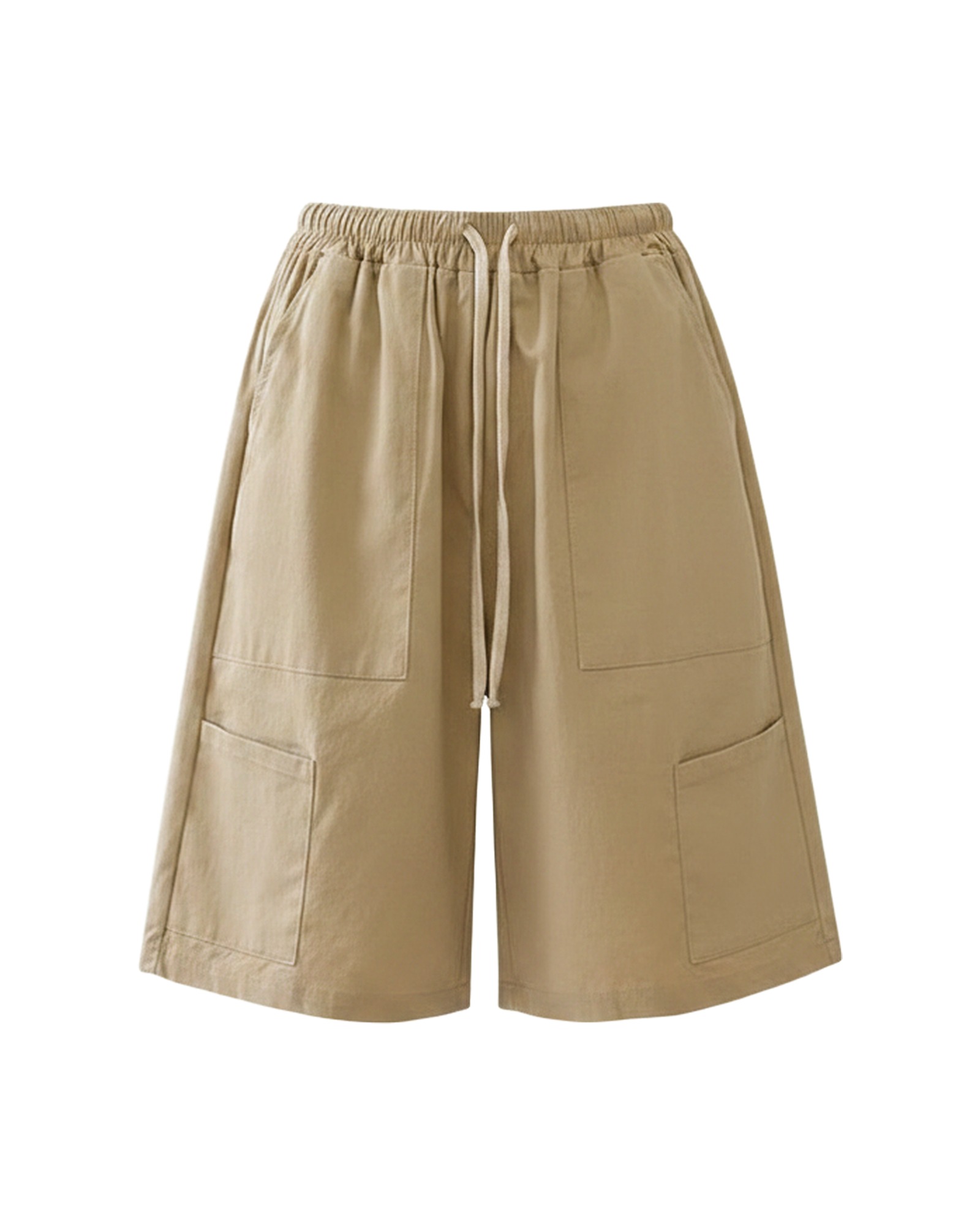 Wobke · Utility wide-leg shorts — product front (AI visualisation)