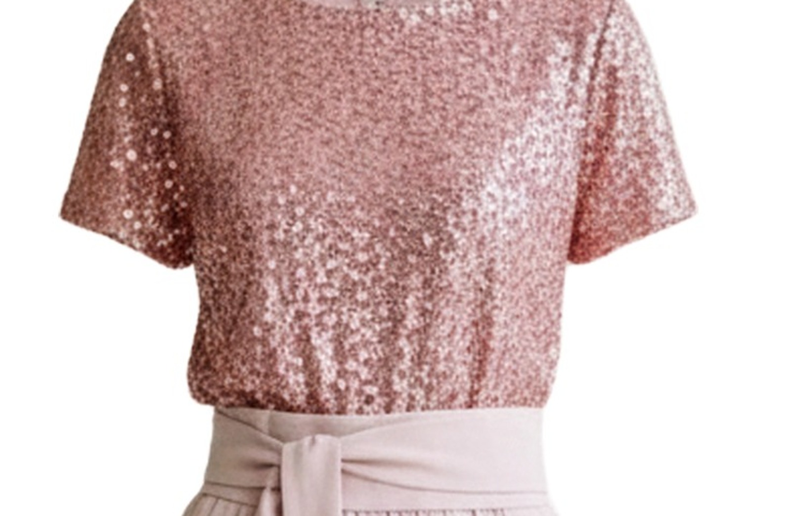 Yvonne Sequin Wide Leg Jumpsuit — fabric detail
