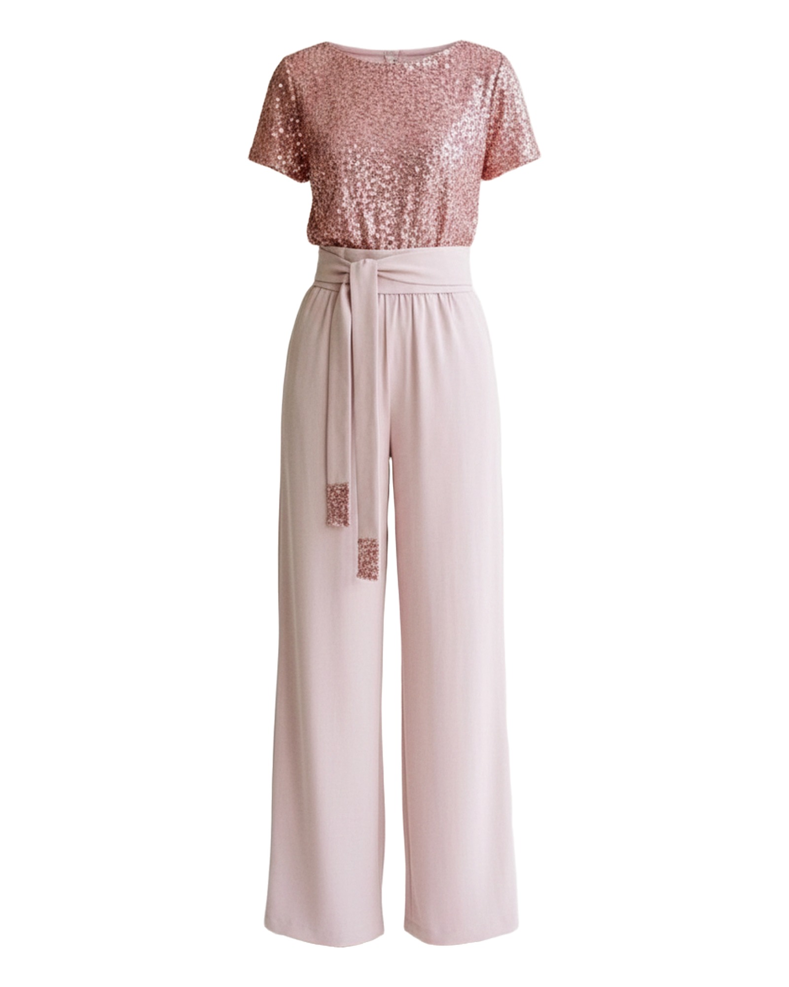 Yvonne Sequin Wide Leg Jumpsuit — product front