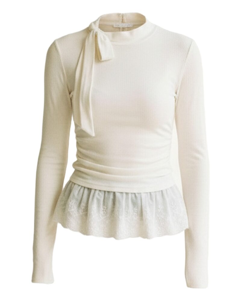 Annelies top in Ivory — product packshot (AI visualisation)
