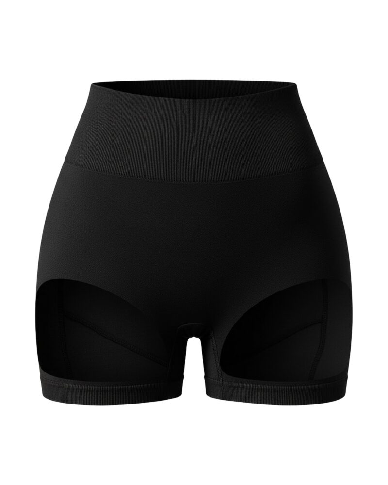 Berber high-waist shaping shorts in black — product packshot (AI visualisation)