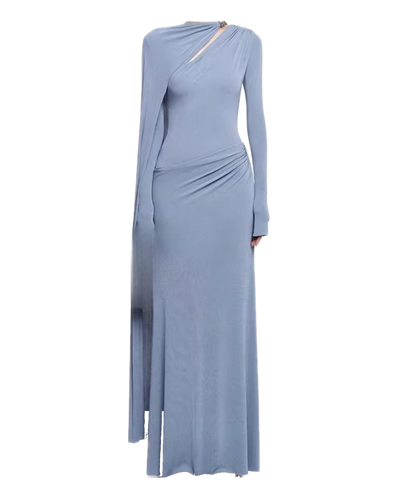 Betske high-neck column maxi dress — product front (AI visualisation)