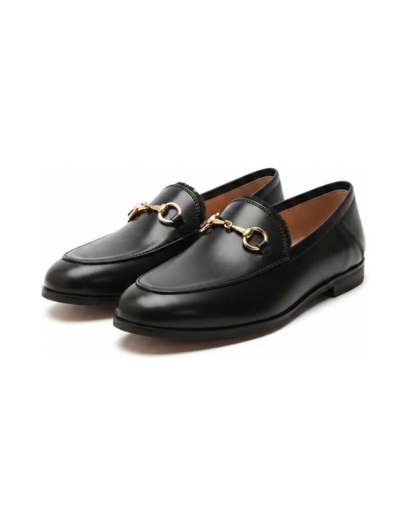 Truus horsebit loafer in Black — product pair packshot (AI visualisation)