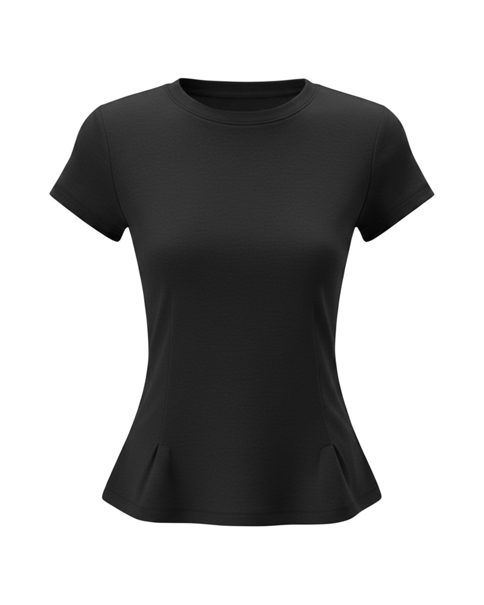 Eline cotton tee - black, product front (AI visualisation)