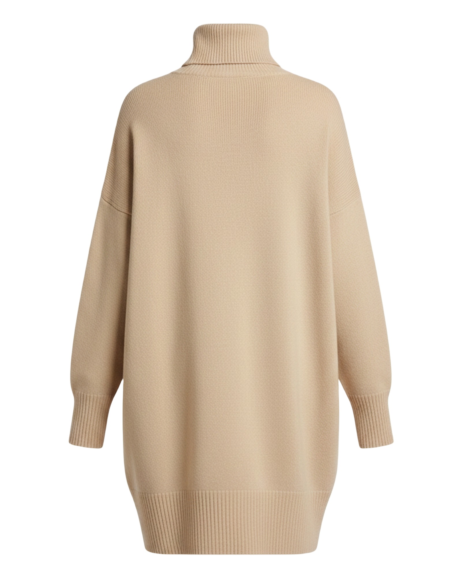 Femke oversized turtleneck sweater dress — back packshot (AI visualisation)