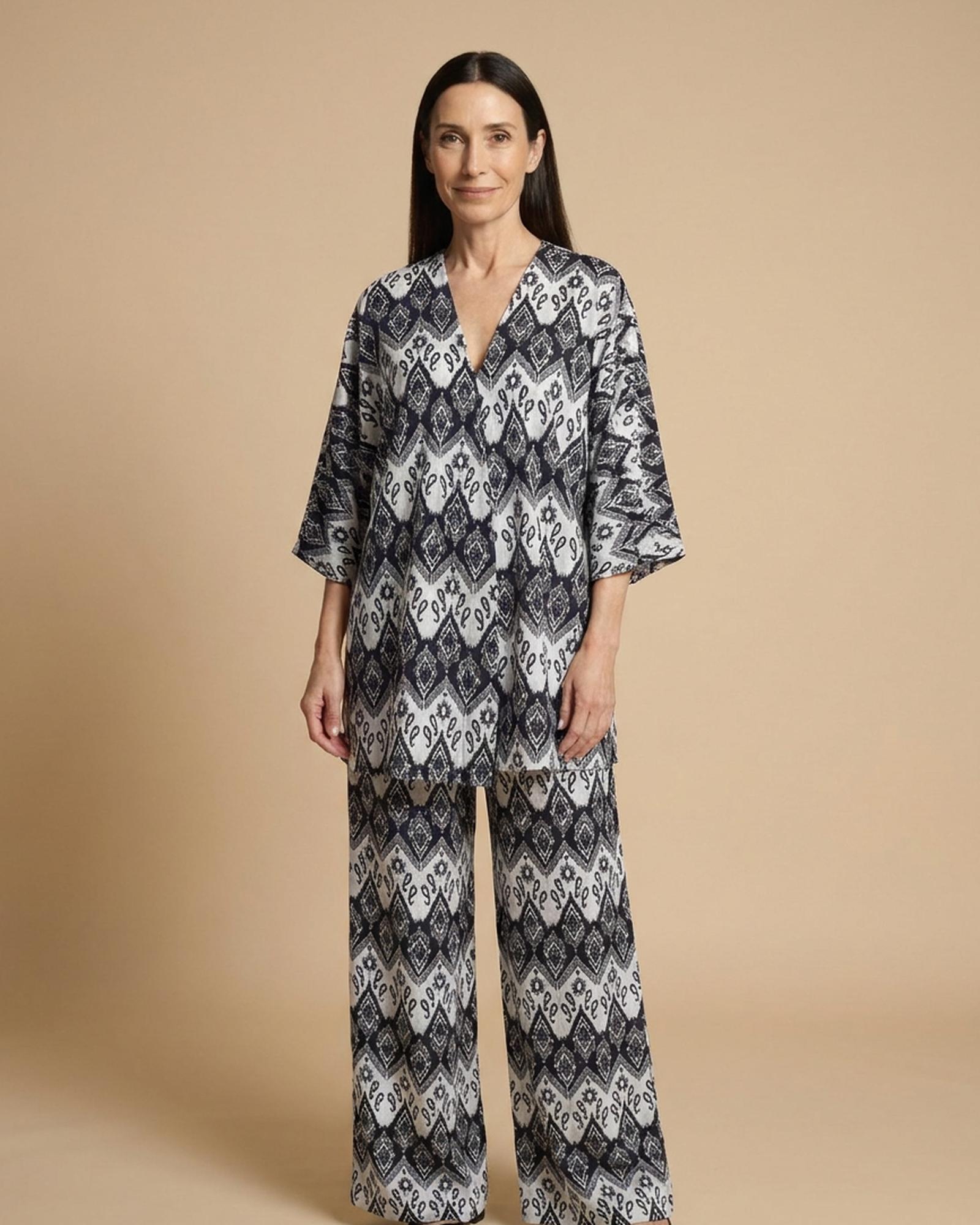 Aaltje · Kimono-vest met broek (print, set) - Afbeelding 2