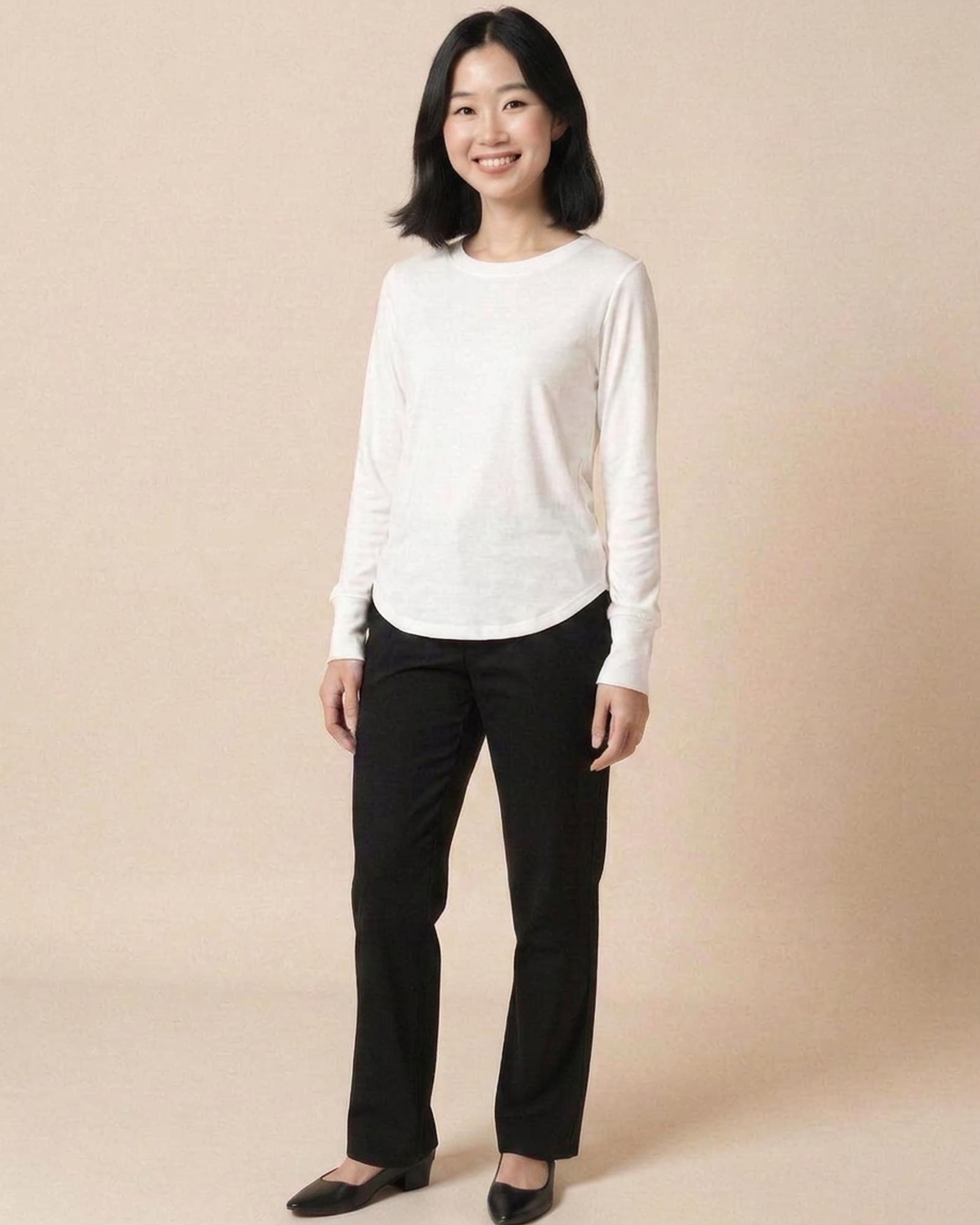 Margriet fleece-lined base layer top — White (AI visualisation)