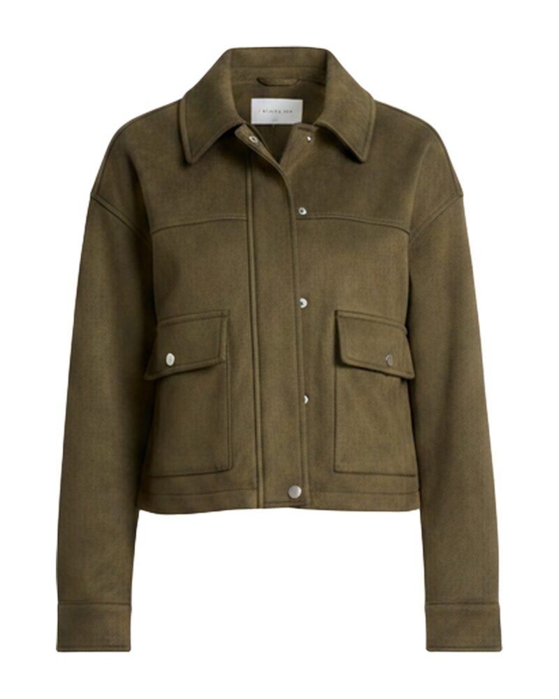 Marit faux-suede jacket — front packshot (AI visualisation)