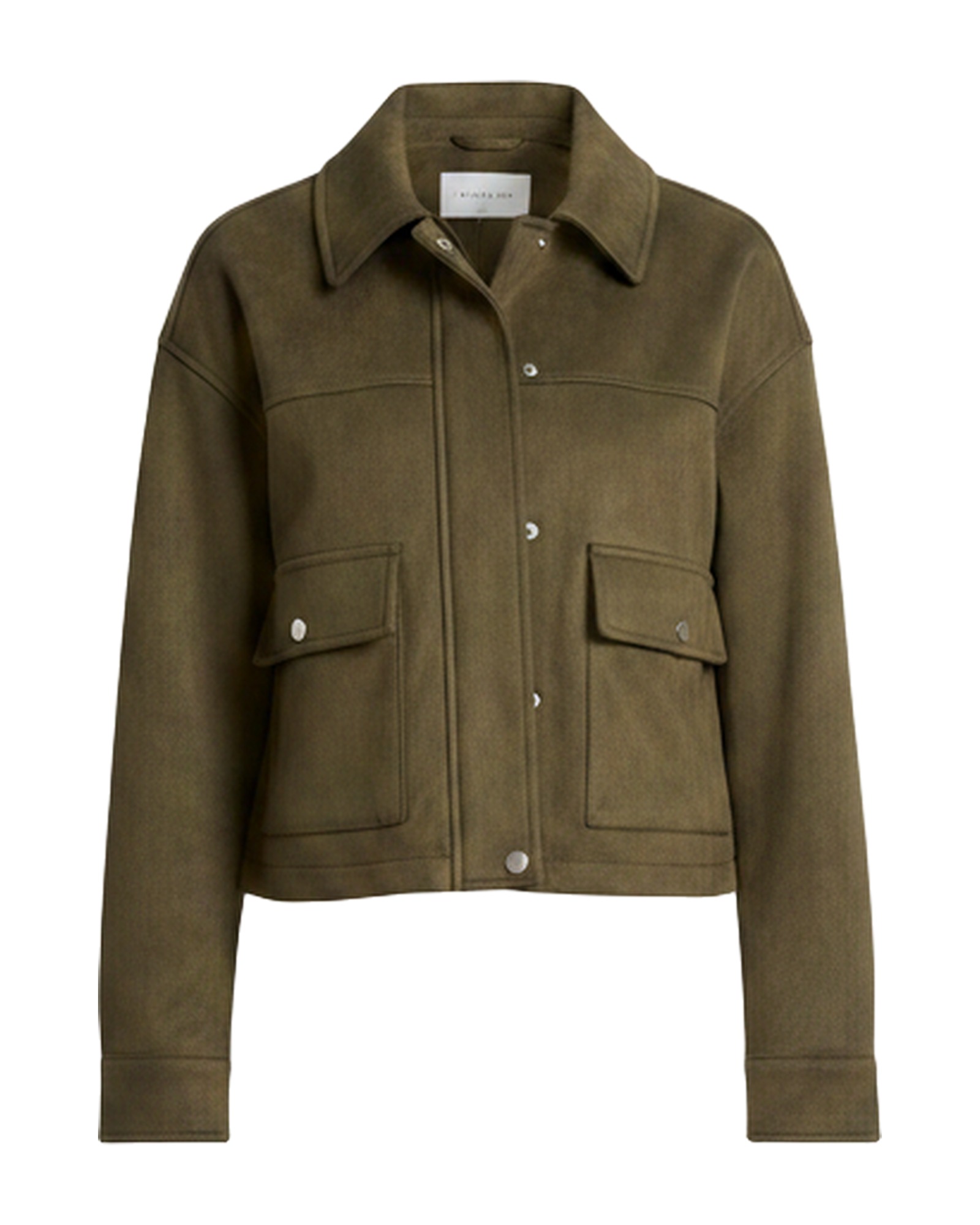Marit faux-suede jacket — front packshot (AI visualisation)