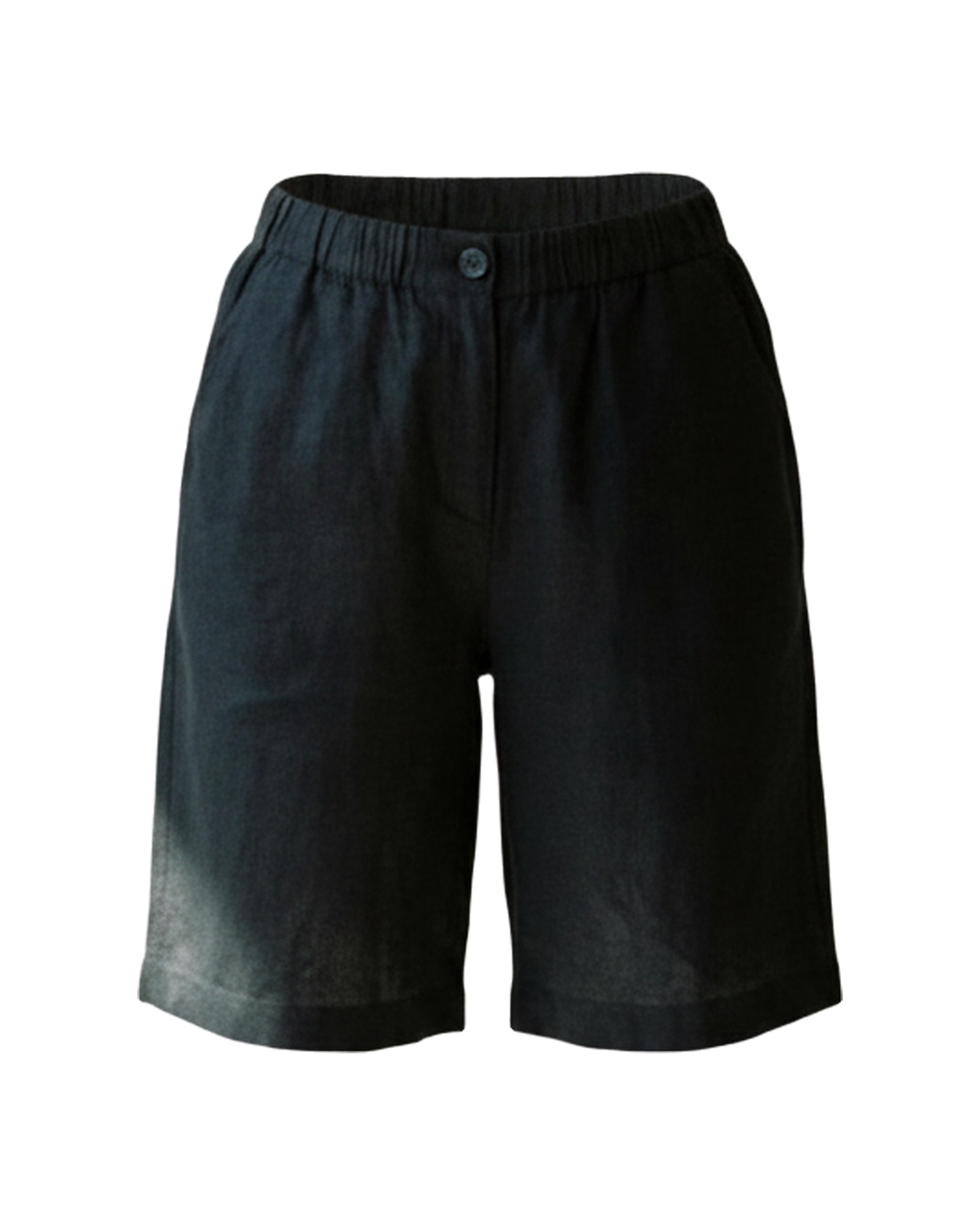 Nynke linnen bermuda short in zwart, los product-packshot (AI visualisation)