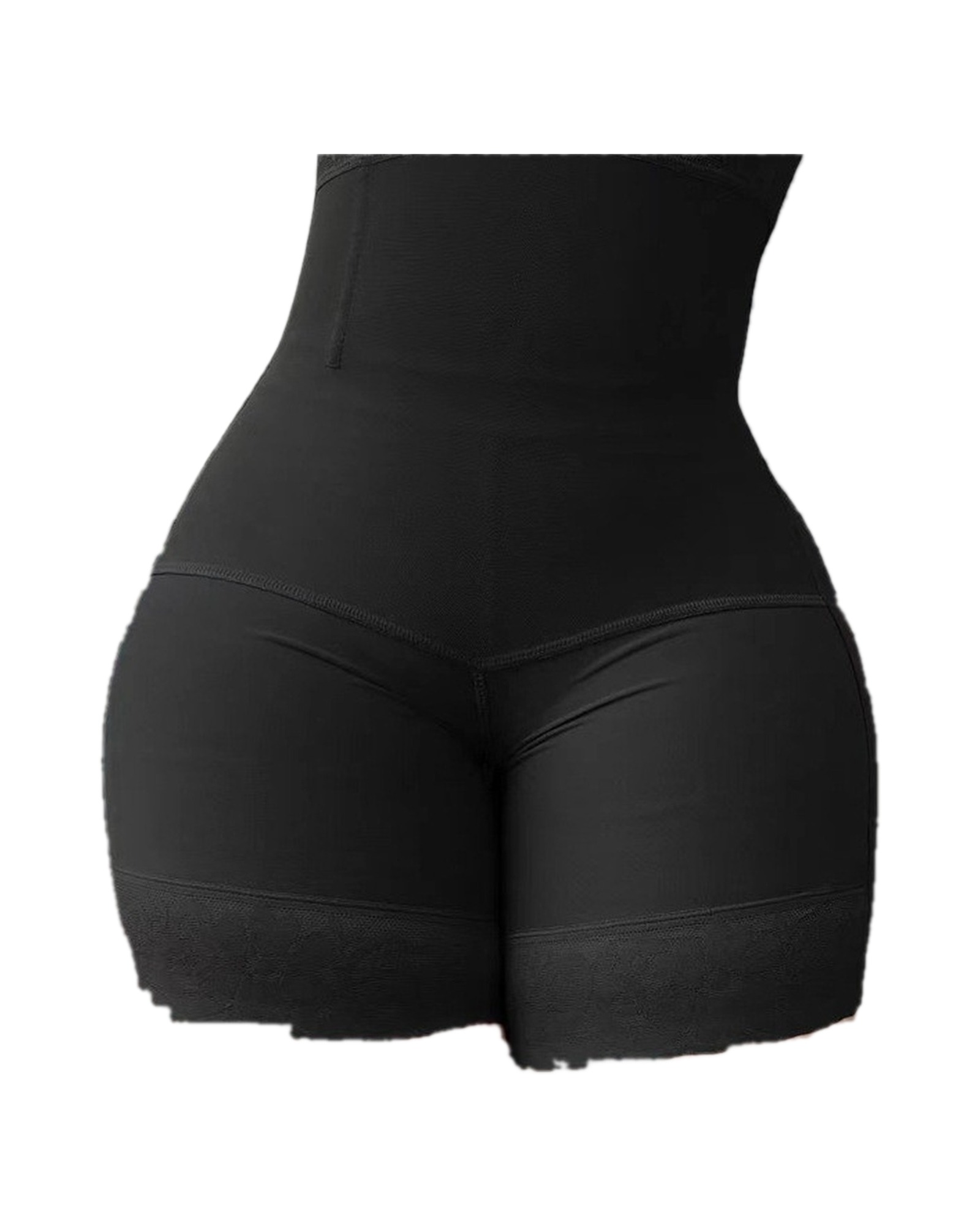 High-waist shaping shorts in black — product packshot
