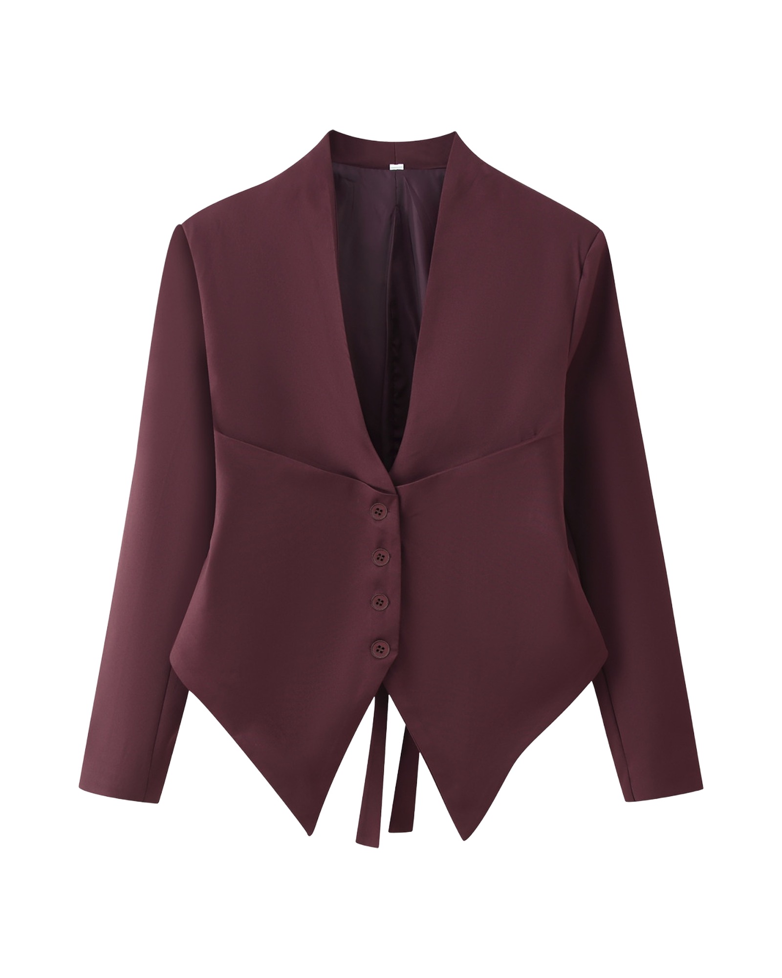 Petronella slim-fit blazer coat — Chestnut Brown