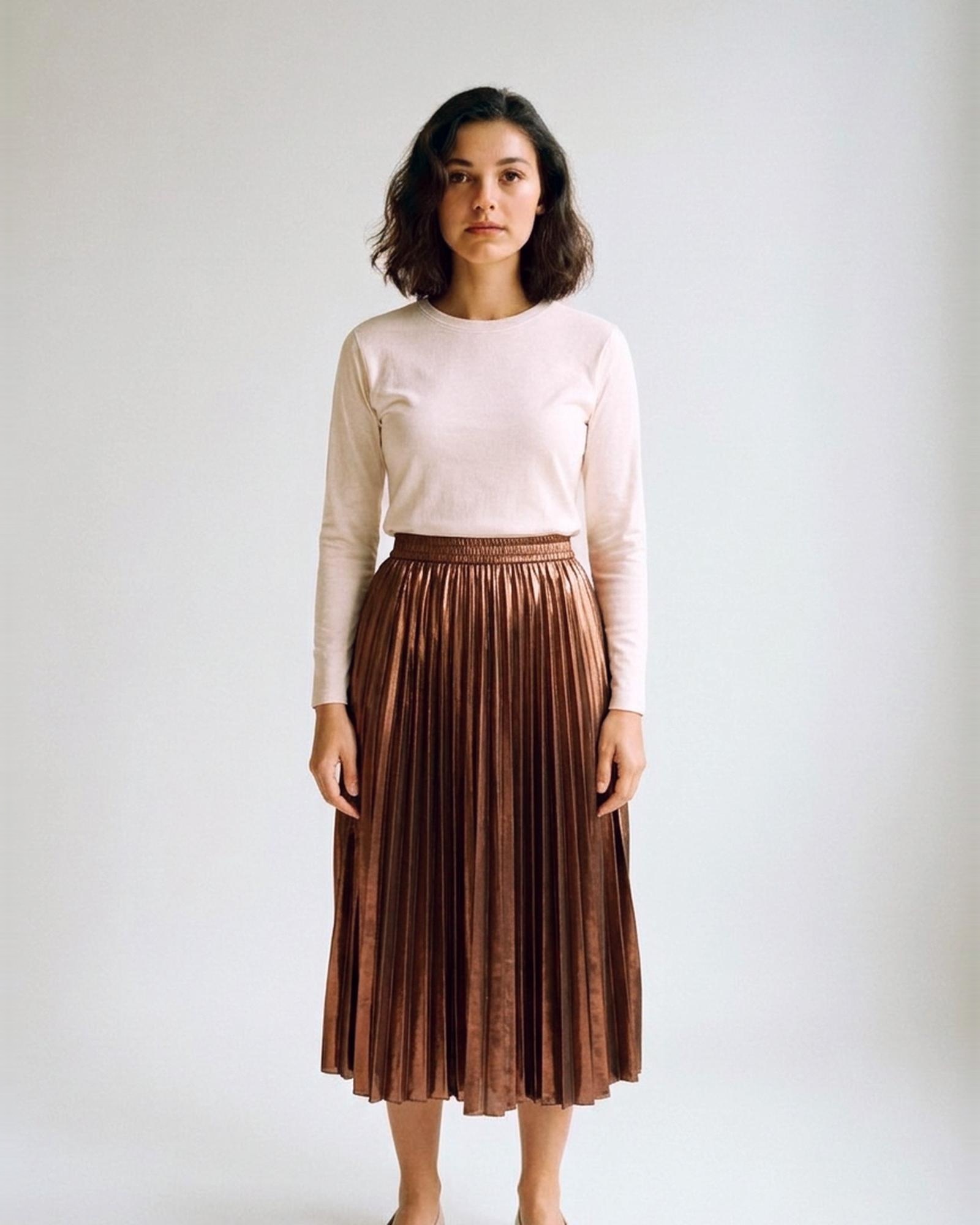 Pien · Pleated midi skirt (AI visualisation)
