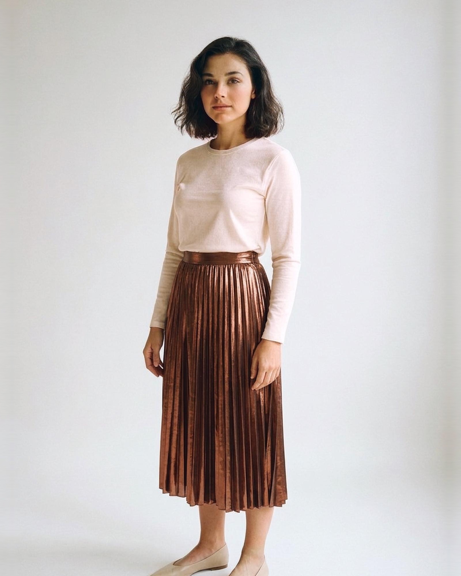 Pien · Pleated midi skirt (AI visualisation)