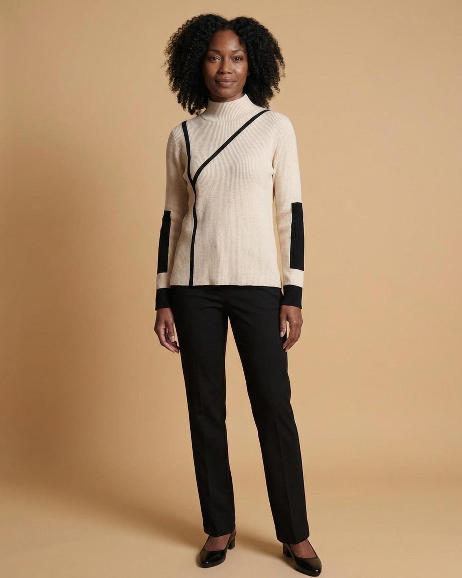 Rie turtleneck jumper — Khaki (AI visualisation)