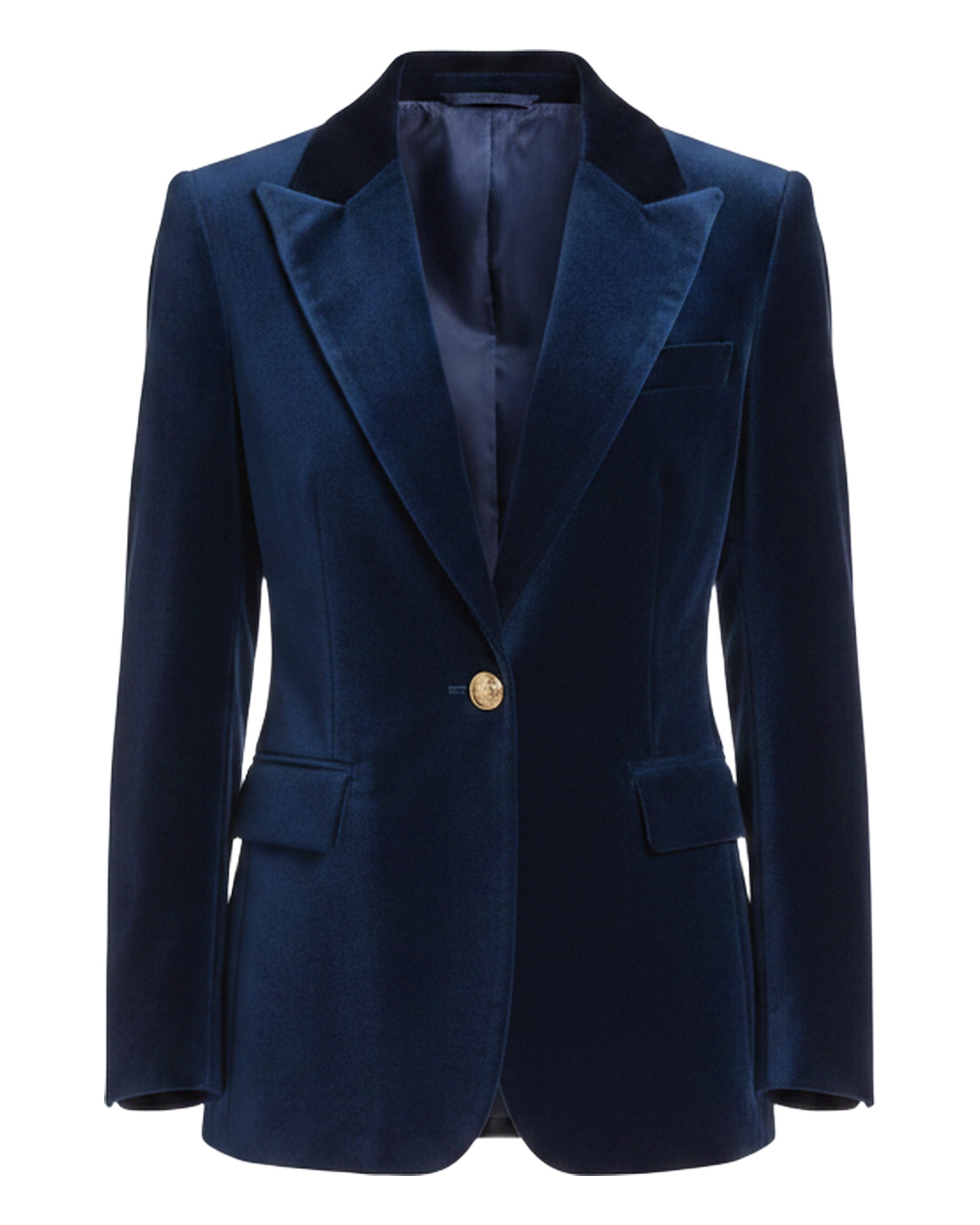 Roosmarijn velvet blazer — Vorderansicht Packshot (KI-Visualisierung)