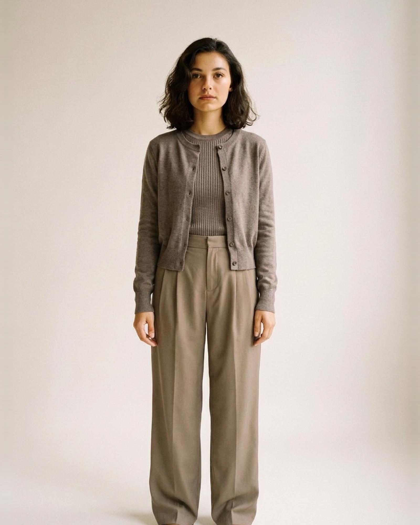 Sjoukje · Gebreid vest met broek (set) – productweergave