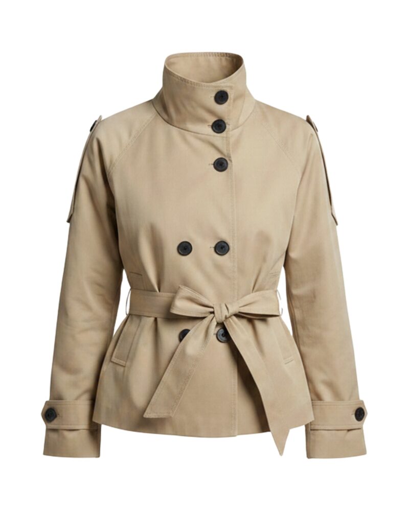 Wilhelmina belted trench coat — front packshot (AI visualisation)