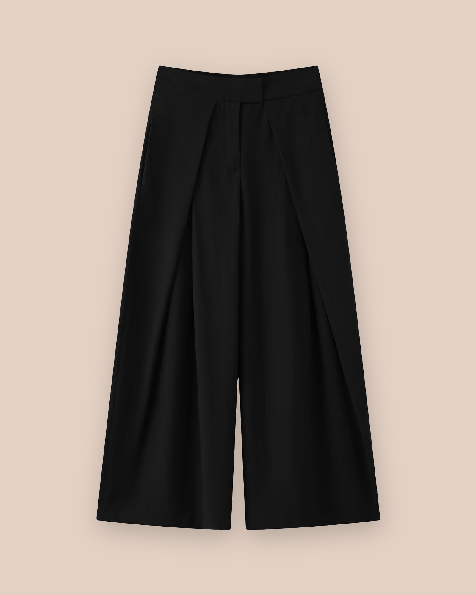 Dieuwke · Pleated wide-leg culottes in Black — product photo, front