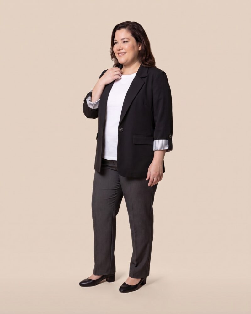 Lidewij · Open-front blazer with rolled sleeves