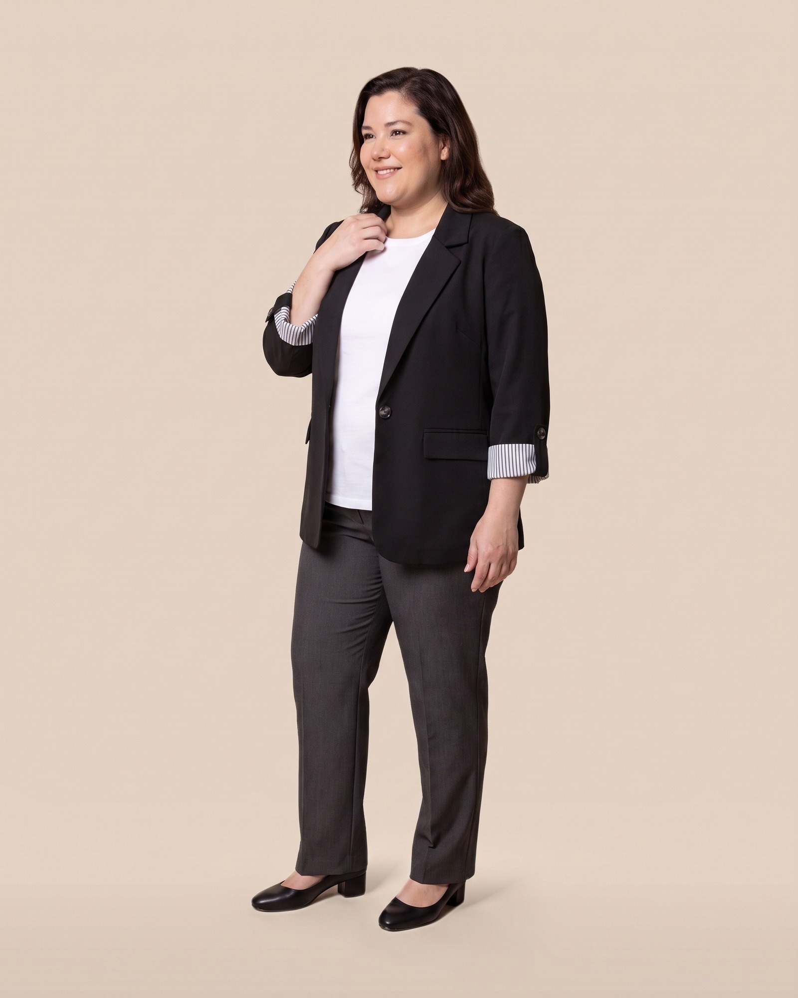 Lidewij · Open-front blazer with rolled sleeves