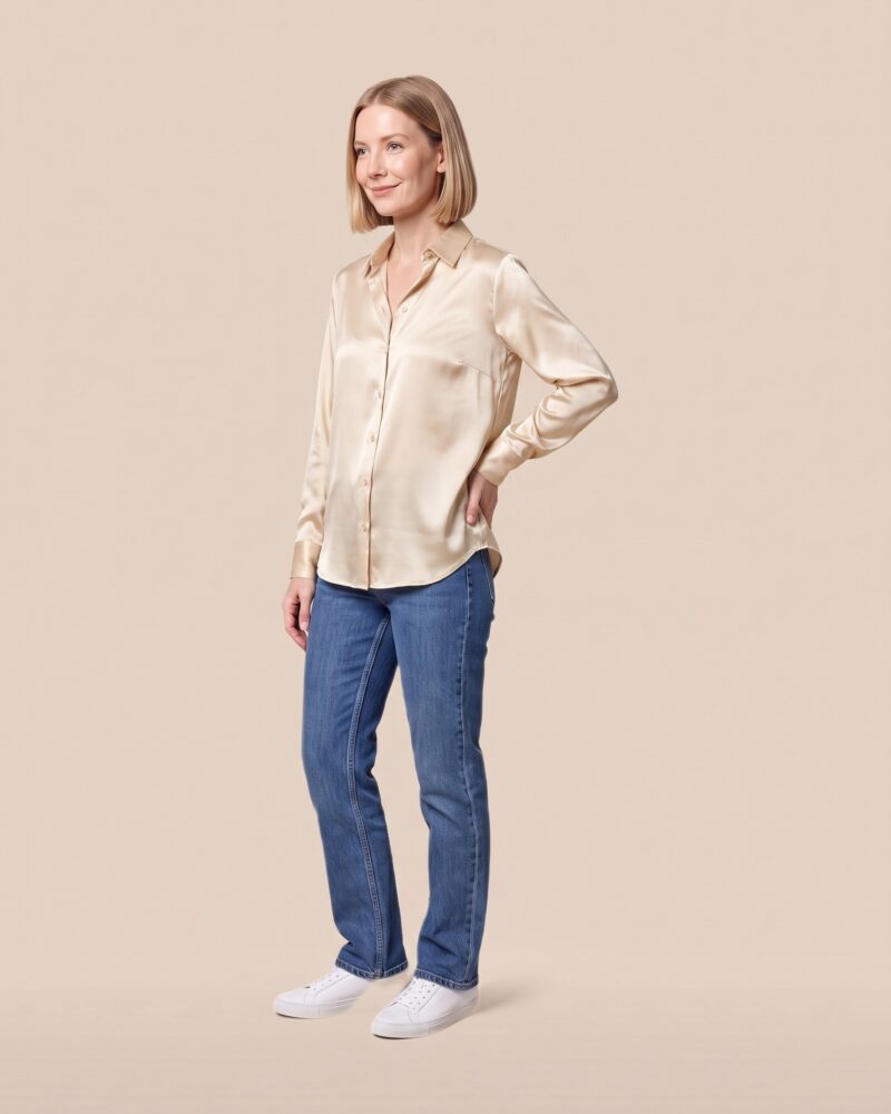 Madelief · Satin-look button-up blouse