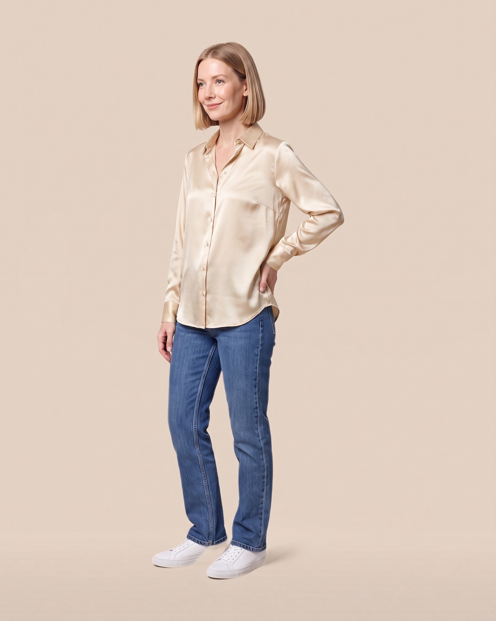 Madelief · Satin-look button-up blouse