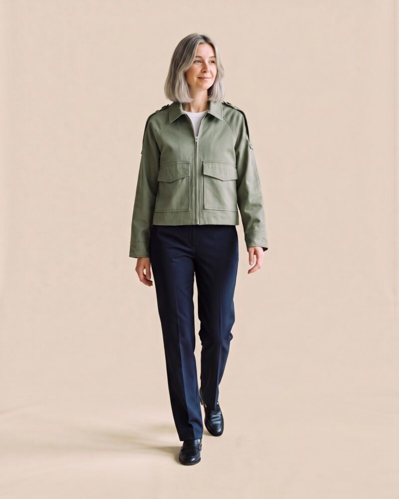 Ymke · Cropped zip jacket with flap pockets