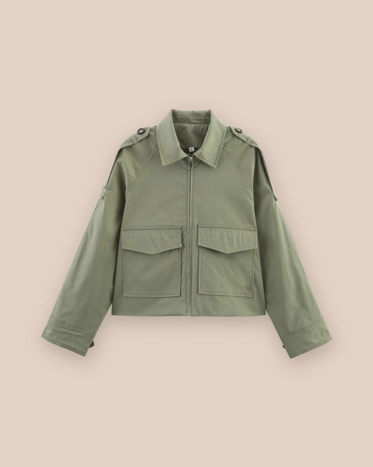 Ymke · Cropped zip jacket with flap pockets